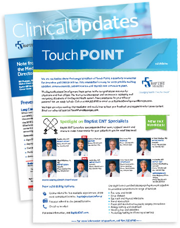 TouchPoint newsletters on display